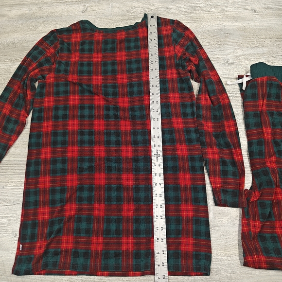 Little Sleepies Adult Tartan Pajamas Shirt Small Bottoms XL Plaid Red Green - Picture 4 of 13